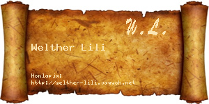 Welther Lili névjegykártya